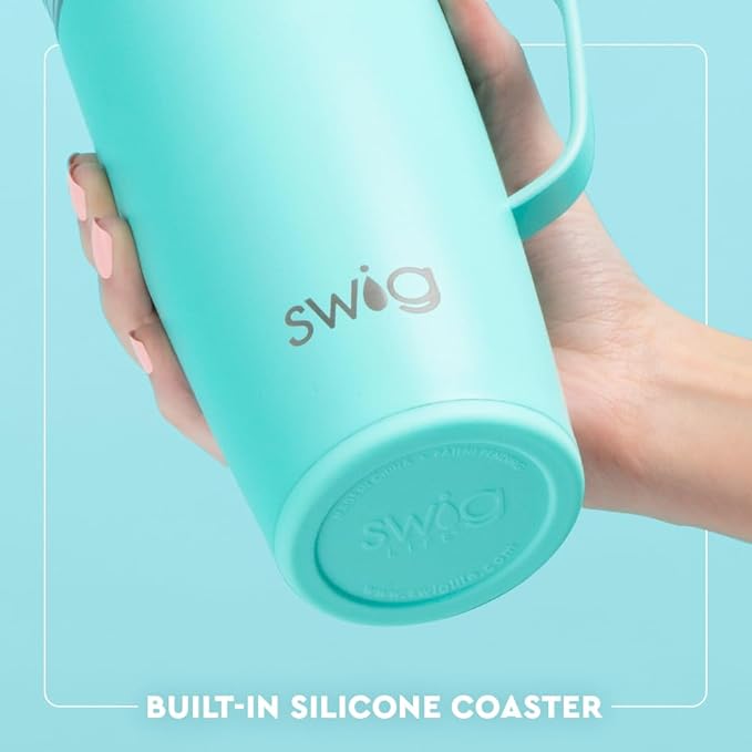 Swig Life 22oz Travel Mug, Insulated Tumbler with Handle and Lid, Travel Coffee Mug, Cup Holder Friendly, Stainless Steel 22 oz Tumbler, Reusable Insulated with Lid (Jockey Club)