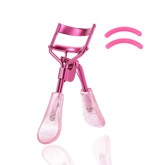 Uranian Eyelash Curlers Pink Lash Curler With 2 Silicone Refill Pads Glitter Handle Eye Lashes Curler Eyelashes Tool For Women A