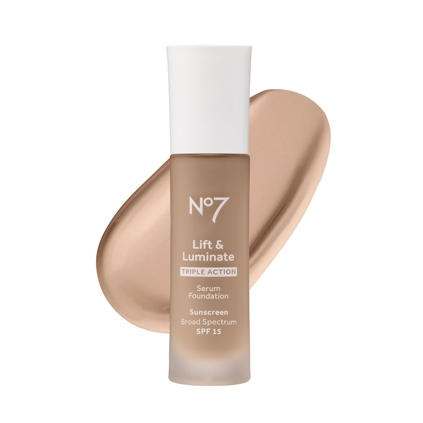 No7 Lift & Luminate Triple Action Serum Foundation - Calico - Liquid Foundation Makeup With Spf 15 For Dewy, Glowy Base - Radian