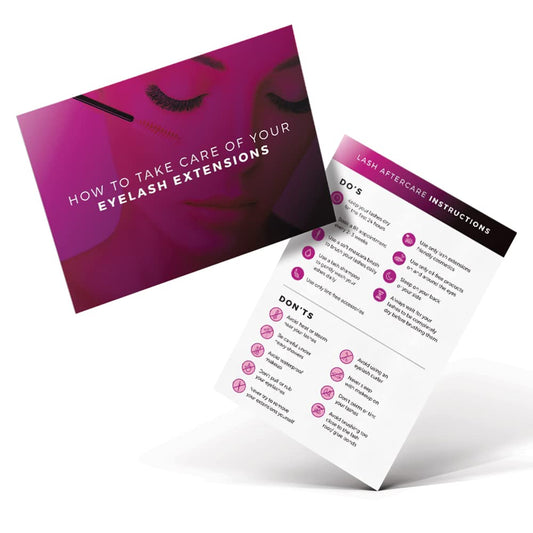 Secretsid: Lash Extension Aftercare Cards - 50 Pack Of Double Sided Lash Care Cards - Premium Lash Aftercare Card & Lash Afterca