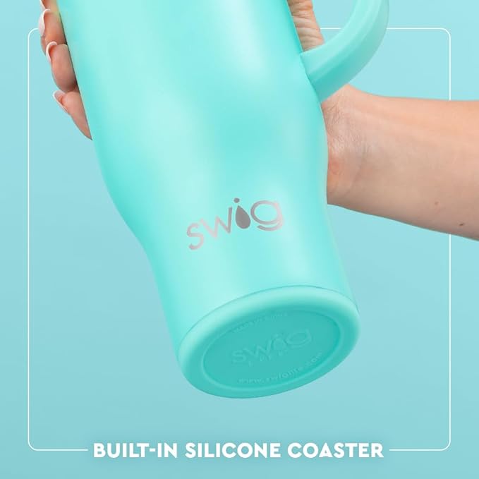 Swig Life 30oz Mega Mug, 30 oz Tumbler with Handle and Straw, Cup Holder Friendly, Dishwasher Safe, Extra Large Insulated Tumbler, Stainless Steel (Under the Sea)