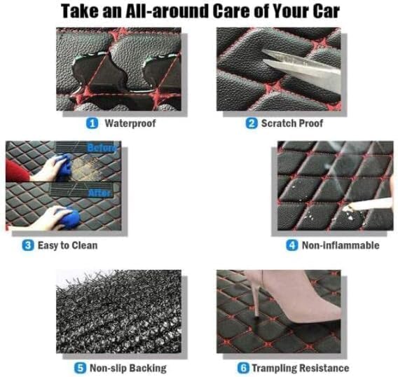 Custom Car Floor Mat Compatible with 97% Car Models Luxury Leather All Weather Waterproof Anti-Skid Full Coverage Car Mats (Brown)