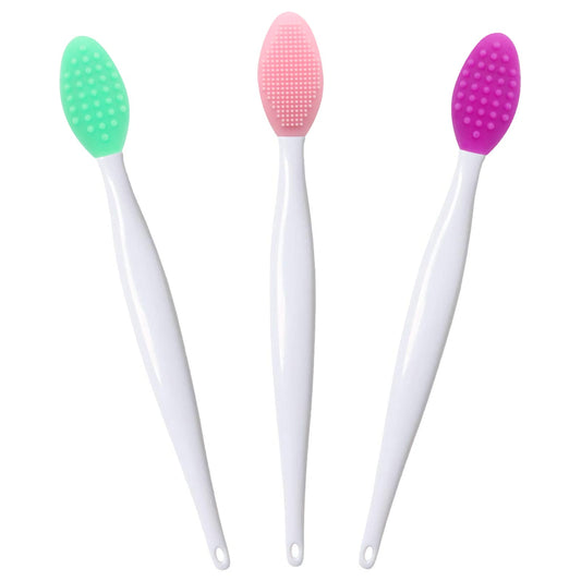 Lip Scrub Brush Lip Brush Tool,Double-Sided Silicone Exfoliating Lip Brush,Gentle Lip Exfoliator Scrubber Brush For Smooth,Soft,