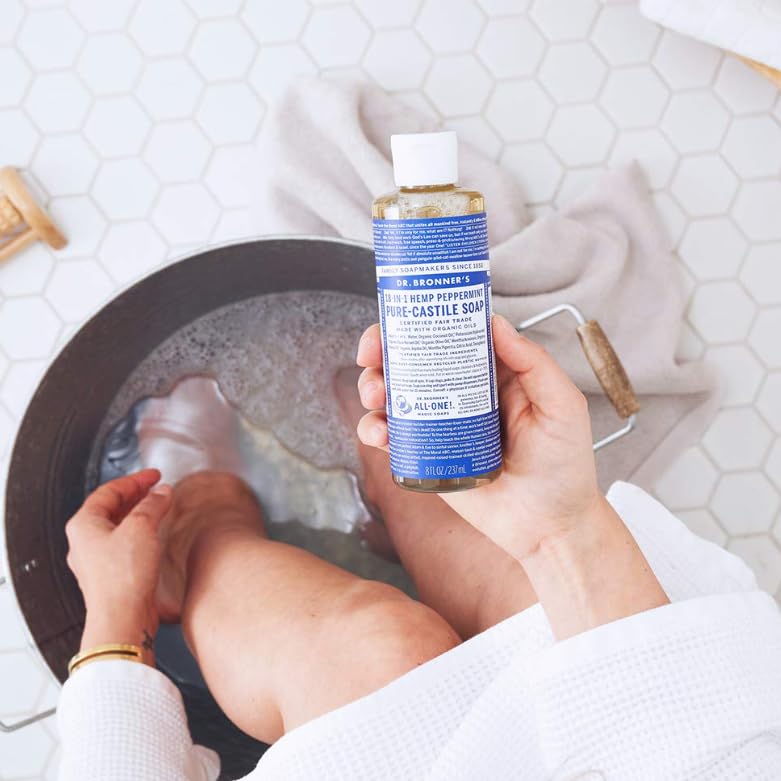 Dr. Bronner's Peppermint Pure-Castile Liquid Soap | 16 Oz | 2-Pack | Vegan & Organic