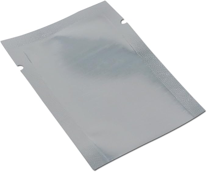 Silver Aluminum Foil Pouch Heat Seal Plastic Open Top Flat Vacuum Packing Mylar Bag Food Small Sample Mylar Storage (200, 7x10cm(2.7x3.9 inch))
