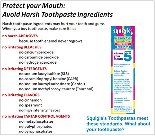 Squigle Jr Toothpaste (for Infants, Toddlers), Travel Toothpaste, Prevents Cavities, Canker Sores, Chapped Lips. Soothes, Protects Dry Mouths. Stops Tooth Sensitivity, No SLS - 1 Pack
