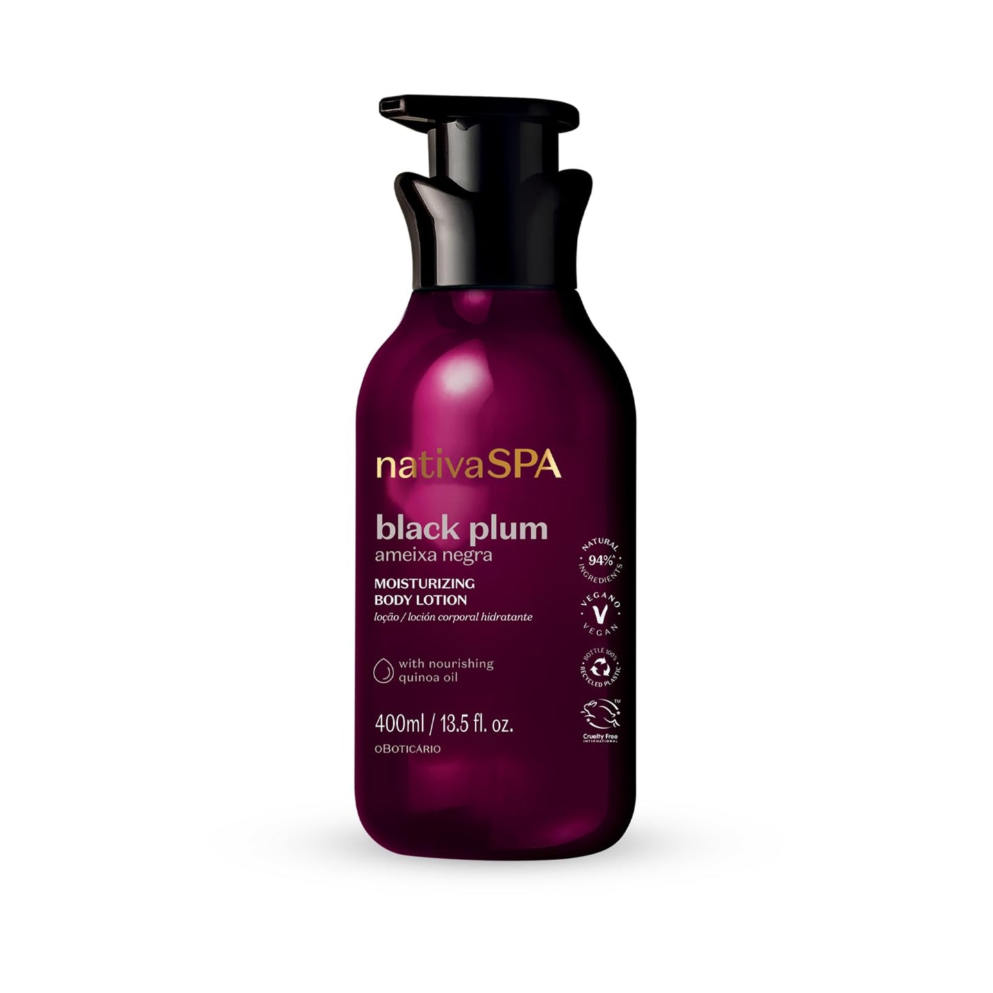 Nativa Spa By O Botic  Rio, Black Plum Moisturizing Body Lotion, Long-Lasting Hydration And Lightweight, Fragranced Moisturizer,