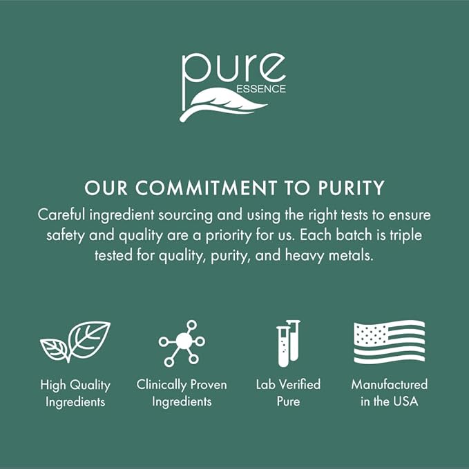 PURE ESSENCE LABS MyPure Reishi 4X Organic Mushrooms Supplement - 100% Real Mushroom Extract for Immune Support, Stress Relief, Build Energy (60 Capsules)