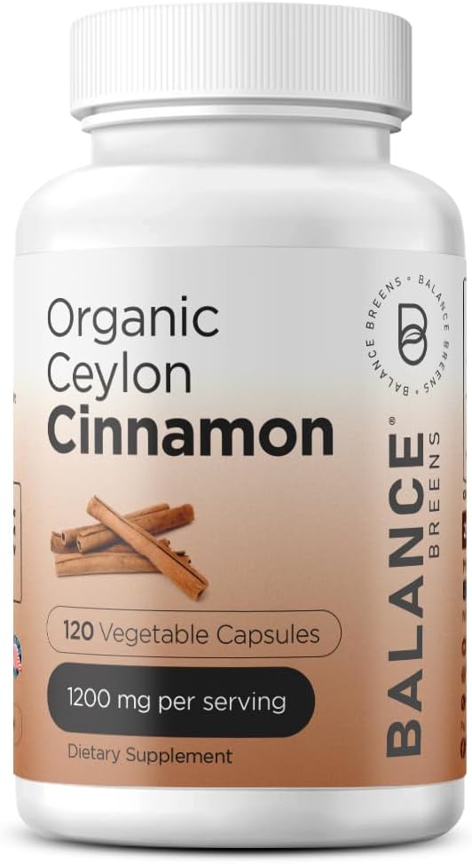 Balance Breens Organic Ceylon Cinnamon 1200mg + Citrus Bergamot 500mg Supplement Combo