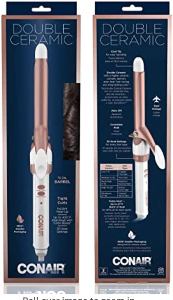 Conair Double Ceramic 1.5-Inch Curling Iron | Soft Waves for Medium/Long Hair