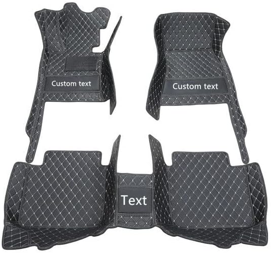 Custom Floor Mats for Cars fit 95% Sedan SUV Sports Car Full Coverage All Weather Men Women Pads Protection Non-Slip Leather Floor Liners (Black Wine red Stitching)