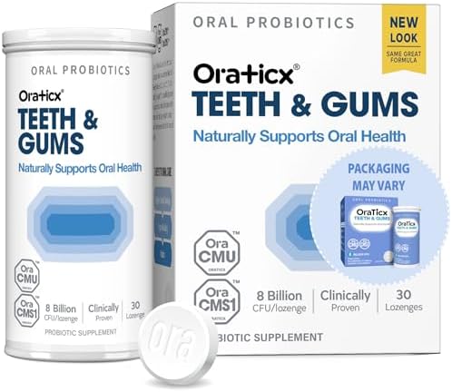 Teeth & Gums Dental Probiotic, 8 Billion CFU - Naturally Supports Oral Health, Fresh Breath, and Immunity, Oral Probiotic Supplement, Grape Flavor 30 Lozenges 1-PK