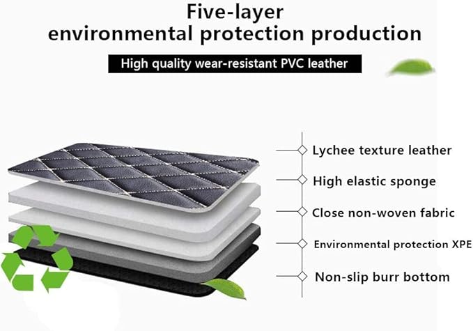 Custom Fit Car Floor Mats - Full Coverage Automotive Leather Floor Liners for Most Vehicles by MingyunSM (Black & White)
