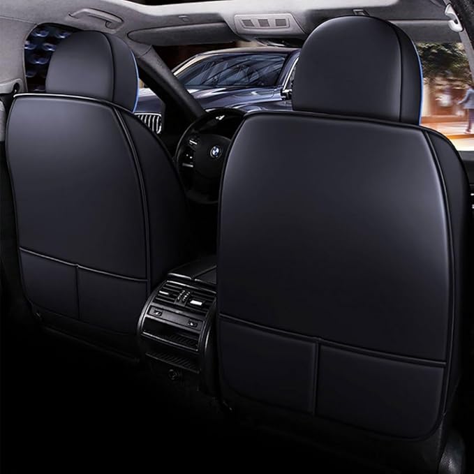 for Toyota CHR Seat Covers 2018-2026, Full Coverage Customized Car Seat Covers, Premium Leather Waterproof Stain-Resistant Easy to Install (Luxury 5 Seats, Black&Blue)