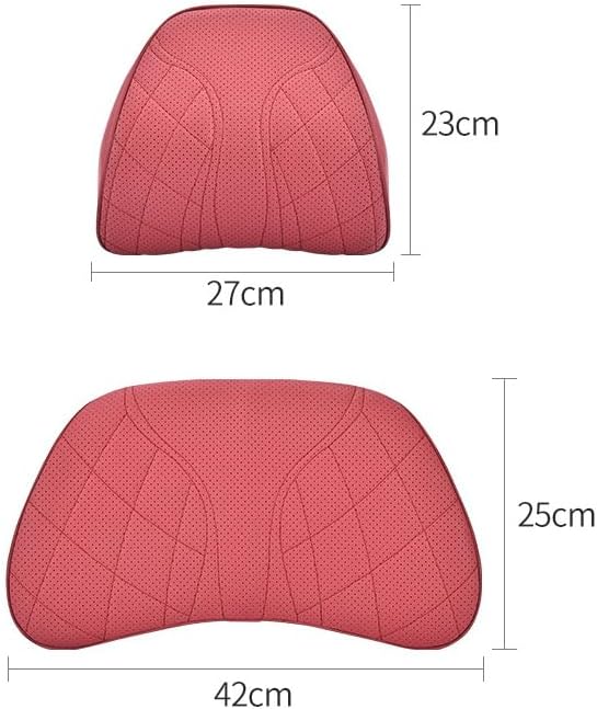for Chevy Silverado 2007 2008 2009 2010 2011 2012 2013 Leather Car Seat Headrest Lumbar Cushion, Lumbar Support Pillow for Car,for Driving Traveling Relieving Neck Fatigue,3-A Beige