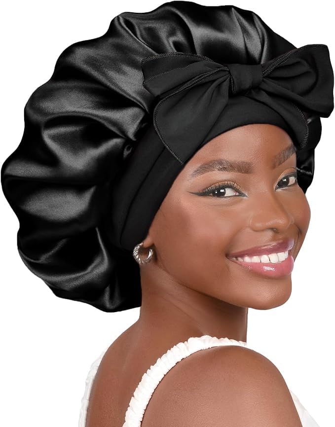 Silk Bonnet for Sleeping | Double Layer Satin Lined | Curly Hair - Sage