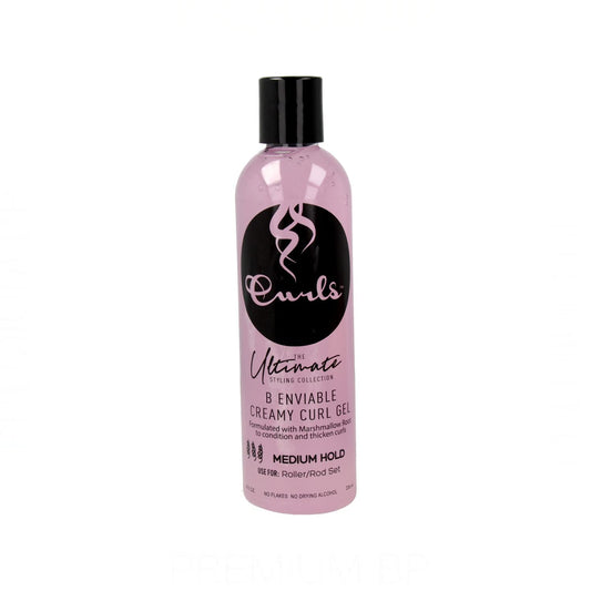 Curls The Ultimate Styling Collection B Enviable Creamy Curl Gel (Medium Hold), 8 Ounces, Pink