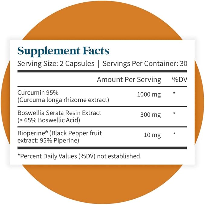 Pattern Wellness Turmeric Curcumin - 1300mg - 95% Curcuminoids with Bioperine Black Pepper Extract - Natural Joint, Health & Cognitive Support - Non-GMO, Gluten Free - 120 Capsules