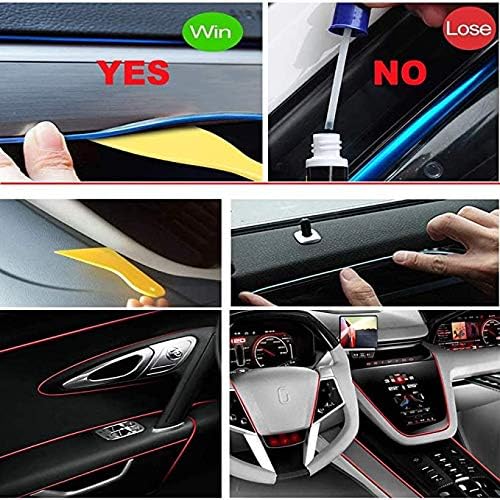 MaxLax Green LED Neon Car Interior Lighting Strip - 3 Meter Flexible 12V EL Wire with Built-in Fuse Protection for Automotive Interior Customization, Featuring 6mm Sewing Trim for Easy Installation.