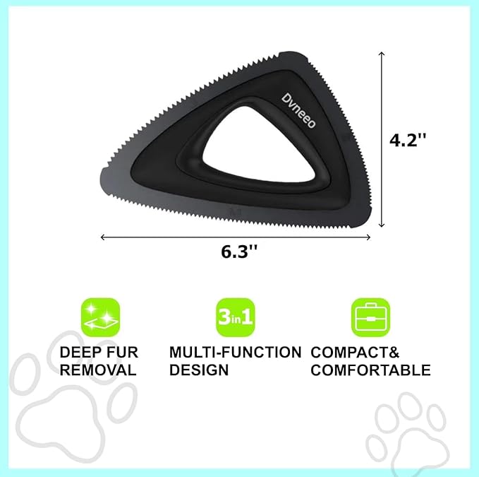 Pet Hair Removal Tool, Carpet Dog Hair Remover for Car Interior- Rapid Removal, Durable & Ergonomic, for Car Mats, Couch, Furniture, Carpets (Brown)