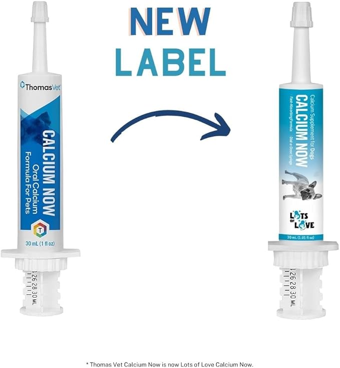 Calcium Now - Oral Calcium for Whelping Dogs (30 ml) - Dog & Cat Calcium Supplement Paste - Lots of Love