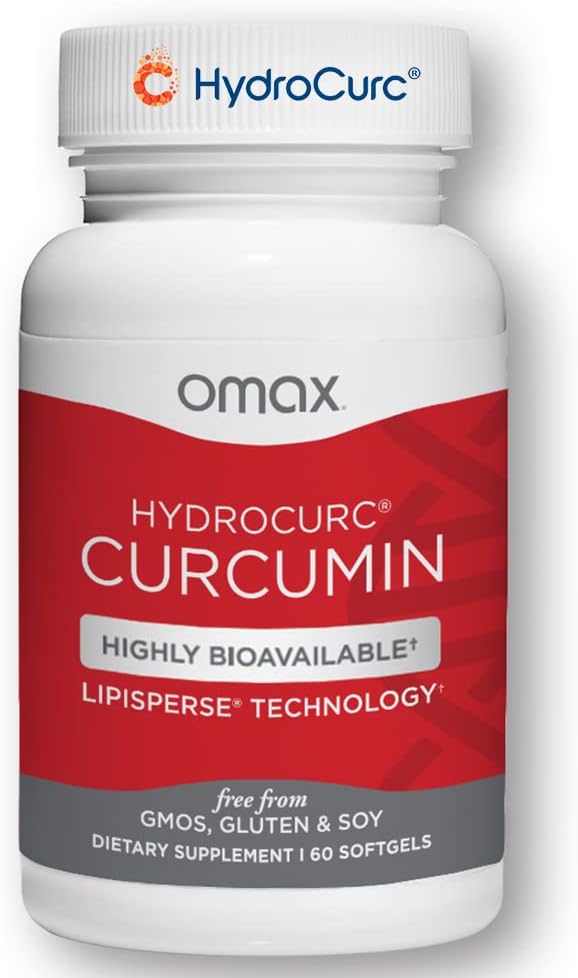 Omax HydroCurc Turmeric Curcumin Softgels, Highly Bioavailable, Nanoparticle Potency & Absorption (60 Softgels)