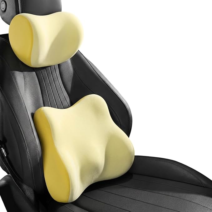 Car Headrest Pillow & Lumbar for Audi A4 B8 8K Allroad A4 B9 Avant A4 B9 allroad A5 B8 8T, Car Seat Neck Pillow Back Support, Breathable All-Season Automotive Seat Cushions, 2PCS