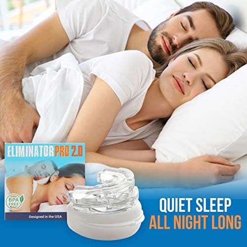 Eliminator Pro 2.0 - Nighttime Dental Mouthguard - Bite Nightguard for Sleep to Reduce Clenching & Pain – 2 Piece Adjustable Moldable & Comfortable