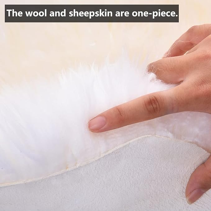 LLB Auto Center Console Cover Pad Universal Fit for SUV/Truck/Car, Genuine Sheepskin Wool Fur Car Armrest Seat Box Cover, Furry Fluffy Auto Armrest Cover Protector (White Gray)