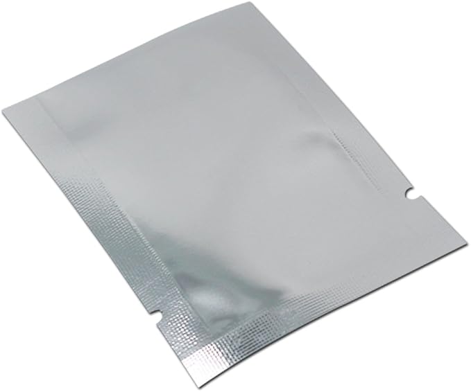 Silver Aluminum Foil Pouch Heat Seal Plastic Open Top Flat Vacuum Packing Mylar Bag Food Small Sample Mylar Storage (200, 7x10cm(2.7x3.9 inch))