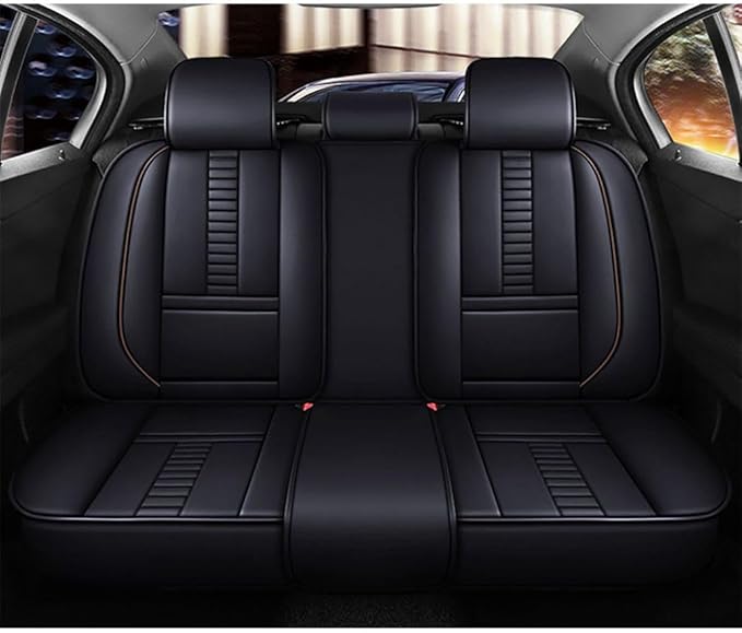 for Chevy Equinox Seat Covers 2005-2026, Full Coverage Customized Car Seat Covers, Premium Leather Waterproof Stain-Resistant Easy to Install (Luxury 5 Seats, Black&Coffee)