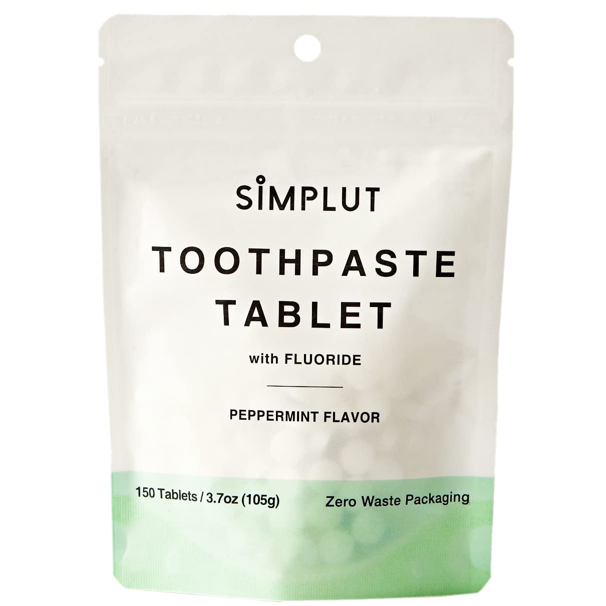 Chewable Toothpaste Tablets with Fluoride, 60 Pack - Travel Sized Oral Care, Eco Friendly Vegan Dental Tabs for Brushing - All Natural, SLS Free Ingredients for Adults - Peppermint Flavored