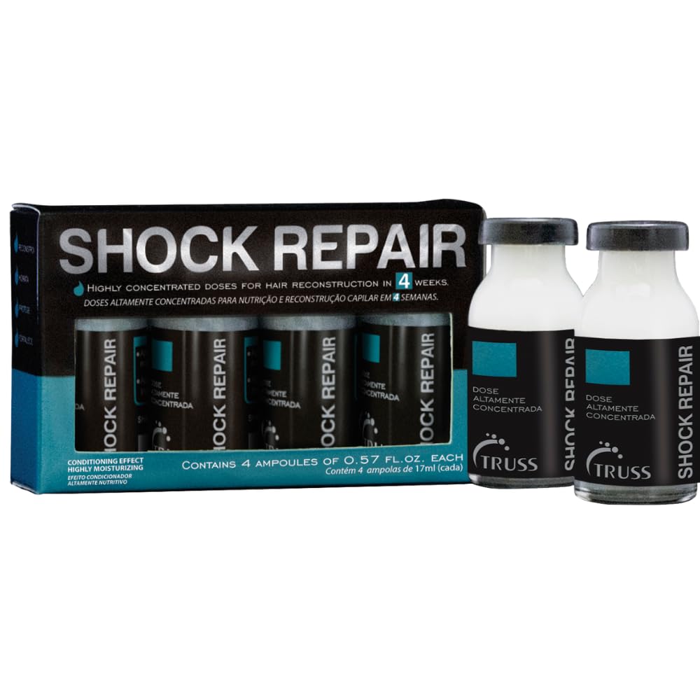 TRUSS Shock Repair - Damaged Hair Treatment Serum for Weekly Reconstruction + Ongoing Hair Repair - With Highly Concentrated Amp