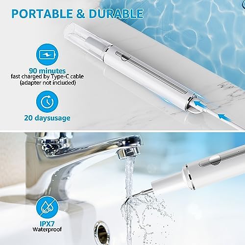 Teeth Cleaning Kit Plaque Remover for Teeth, Portable Dental Plaque Remover Tool with LED, Plaque Blaster for Human Teeth with 3 Modes, Tooth Scraper Plaque Tartar Remover for Teeth with Dental Tools