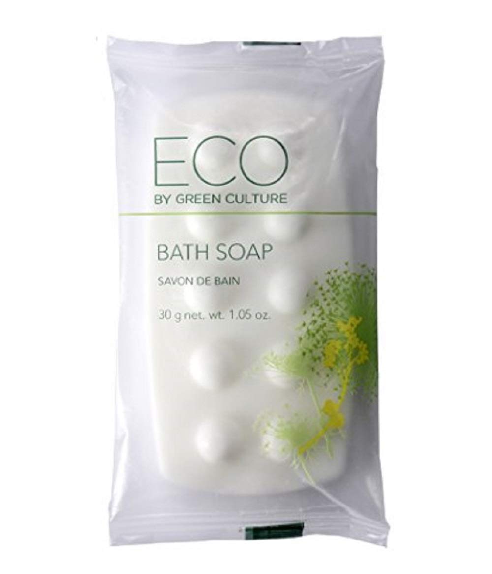 Eco By Green Culture Hotel Amenities Body Soap Bar, 1 Oz (150 Pack)