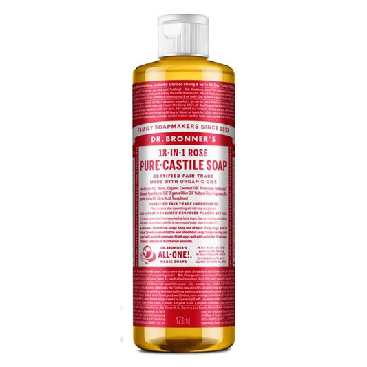 Dr. Bronner'S Organic Pure Castile Liquid Soap, Rose, 16 Oz