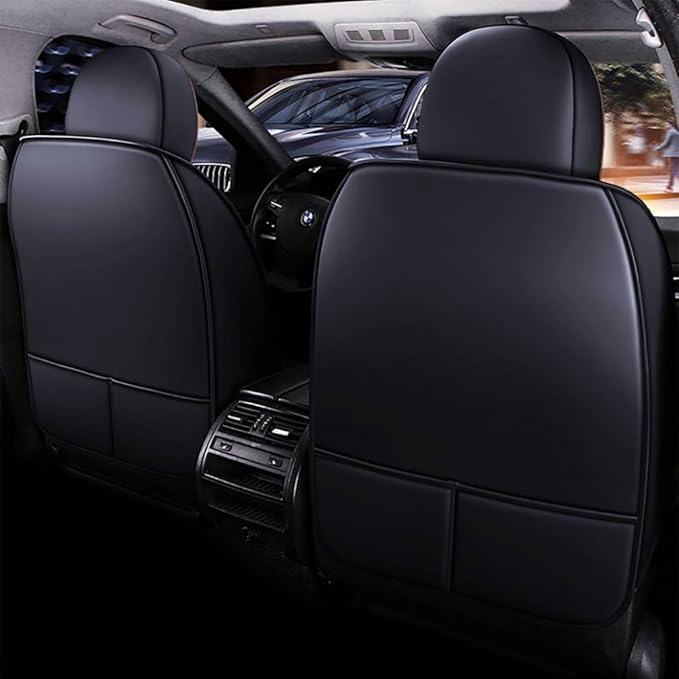 for Toyota RAV4 2008-2025 Car Seat Covers, Full Coverage Customized Seat Covers Premium Leather Waterproof Stain-Resistant Easy to Install (Front Set with Pillows, Black&Coffee)