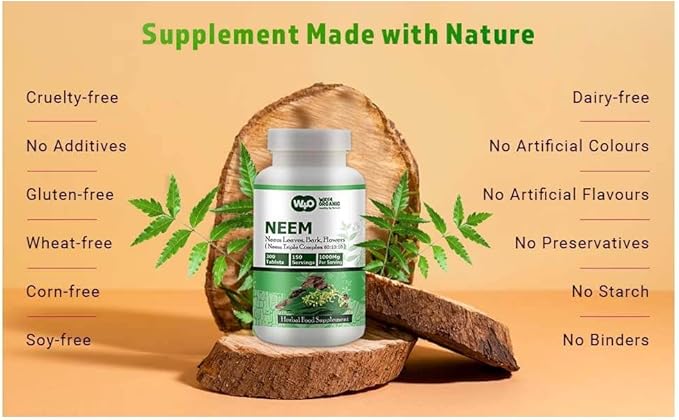 Neem Triple Complex - High-Potency Azadirachta Indica Tablets, Neem Leaves, Bark, Flowers in Ratio (80:10:10) - 300 Tablets, 150 Serving, 1000 Mg (Pack of 2)