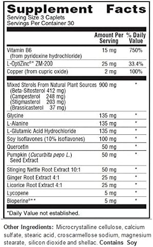 Pros-TEROL (3 Bottle kit), Prostate Relief with 900 mg Plant Sterols with Pumpkin Seed, Stinging Nettle Root, Ginger Root, Licorice Root Extracts 90 Caplets