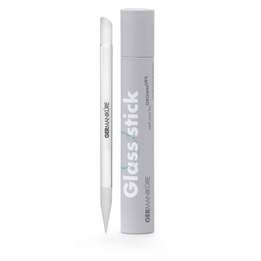 Germanikure Clear Glass Cuticle Stick In No Sleeve - Ethically Made In Czech Republic - Cuticle Pusher & Remover, Callous & Dry