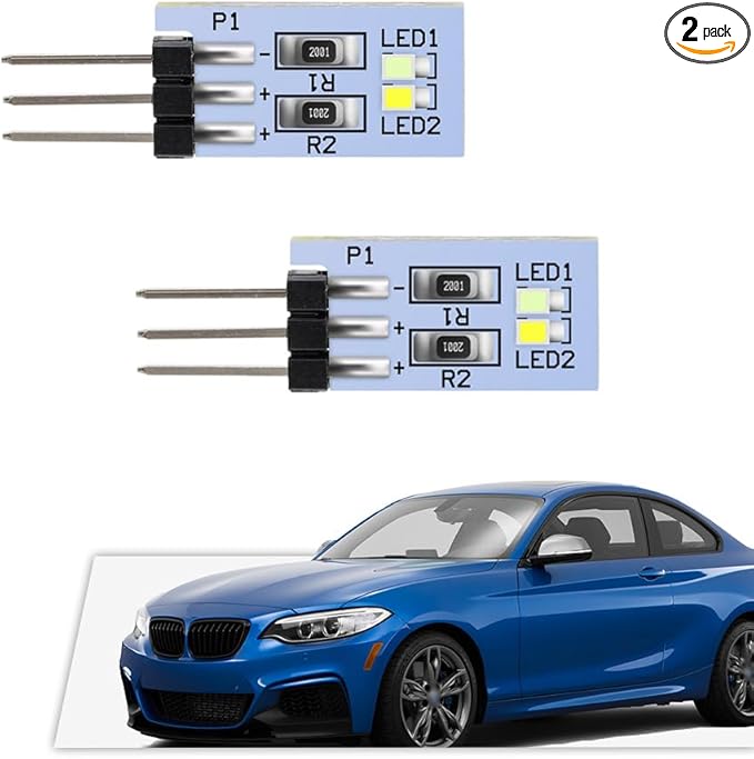 NJSBYL 2PCS LED Rear B-Pillar Ambient Lighting Circuit Board for B-MW 2 3 4 5 7 Series M2 M3 M4 X5 X6 X7 Pre-LCI LCI Interior Front Seat-back Trim Surround Blue-White Courtesy Light Kit