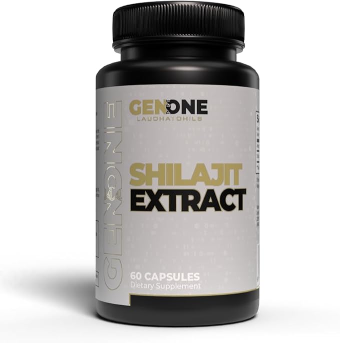 GenOne Shilajit Extract Capsules | Natural Energy & Immunity Booster | 50% Fulvic Acid + Trace Minerals & Iron | 60 Pills | 100% Pure Shilajit Extract