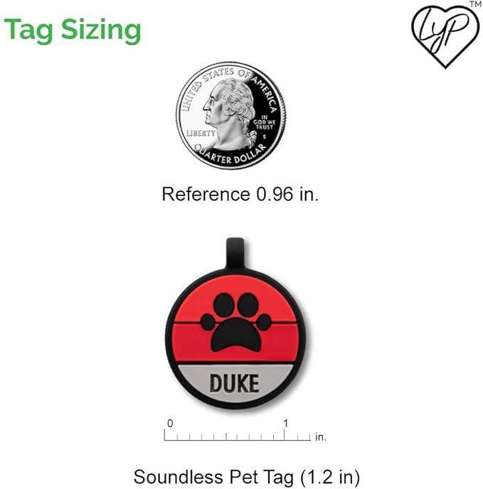 LYP Original Soundless Pet ID Tags | Custom Dog Tags Personalized for Pets | Durable Silicone Deep Engraved Dog Tag | No More Jingling | U.S. Flag