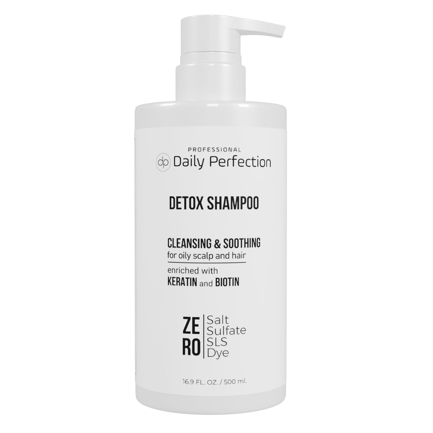 Detox Shampoo With Biotin And Keratin, Salt-Free, Sulfate-Free, Paraben-Free, Cleansing And Clarifying In Oily Hair And Scalp To