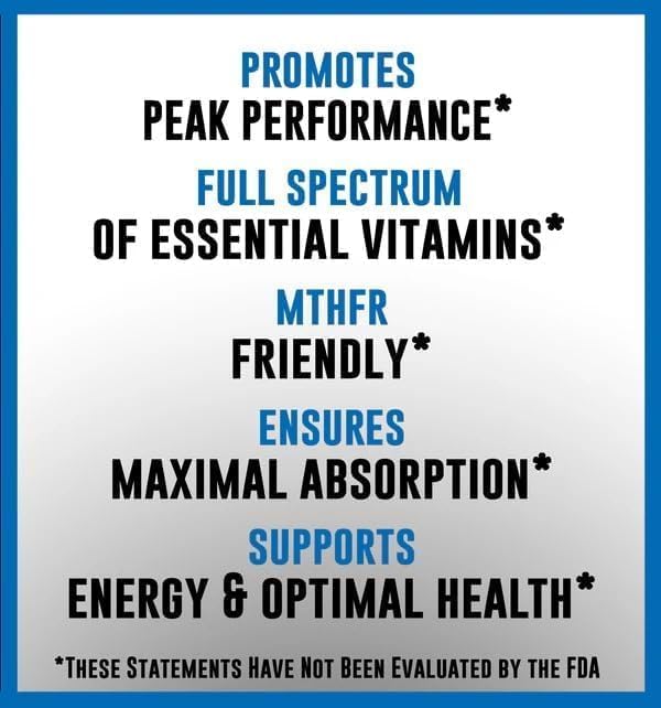 Methylated Multivitamin, 27 Nutrients CoQ10, Vitamins A, B6, B12, C, D3, E, K2, Choline, Zeaxanthin, L-Methylfolate 60 Capsules (3 Pack)