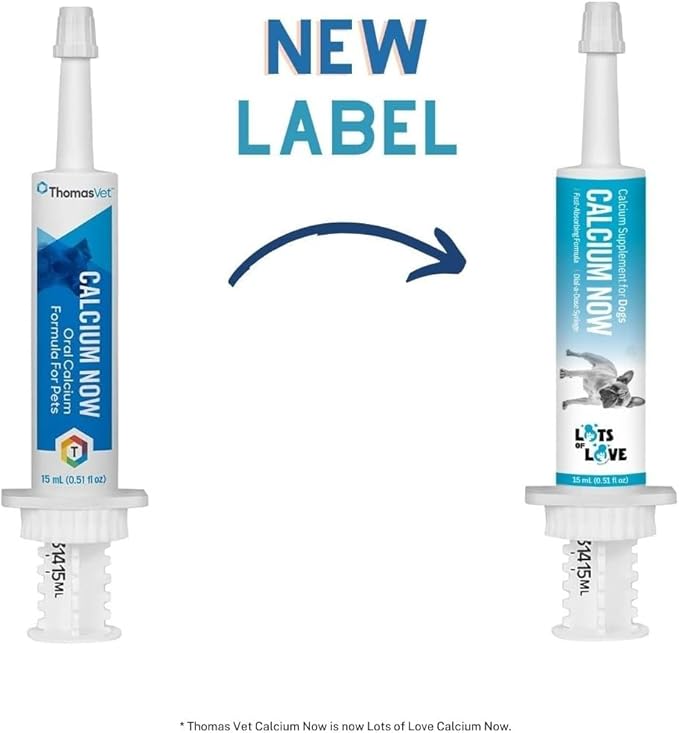 Calcium Now - Oral Calcium for Whelping Dogs - (15 ml Paste, Vanilla) (Pack of 2) - Calcium Supplement for Dog - Breeders Friendly Calcium for Dogs - Lots of Love Pet Products