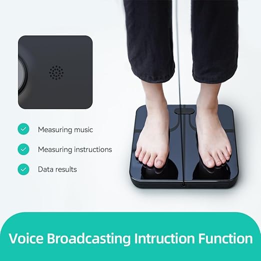 Fitdays Smart Body Fat Scale | Advanced 8-Electrode Technology for BMI/20+ Body Metrics | Full-Color LED & High Precision | Bathroom Weight Scale for Fitness/Weight Loss |(FI2211WB-BLACK)