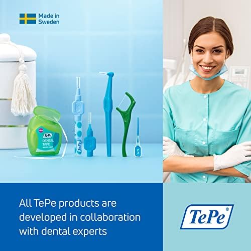TePe Interspace Angled Soft Toothbrush for Braces with Single-End Tuft and Removable Head, 12 Pack