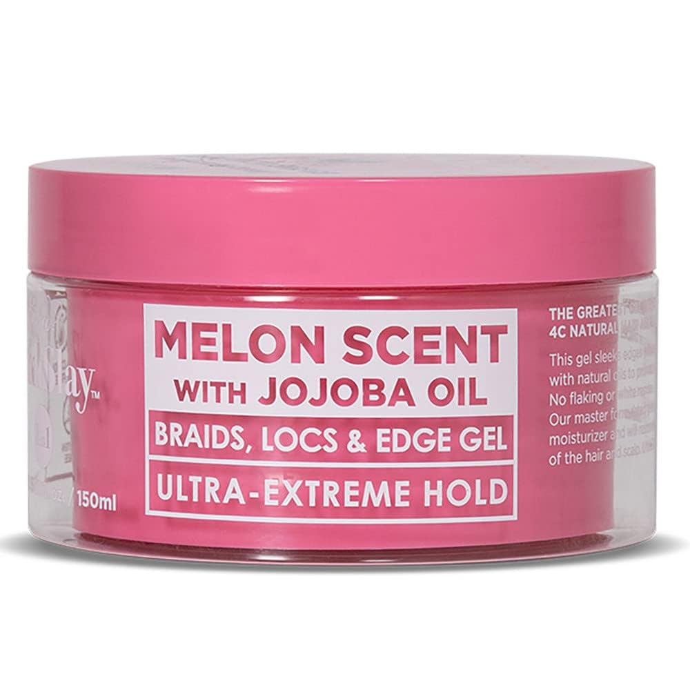 Esha Slick N Slay Braiding Gel: Ultra Hold & Hydrating Gel For Braids, Twists, Locs - Melon Infused, Fast Dry Formula - 5Oz
