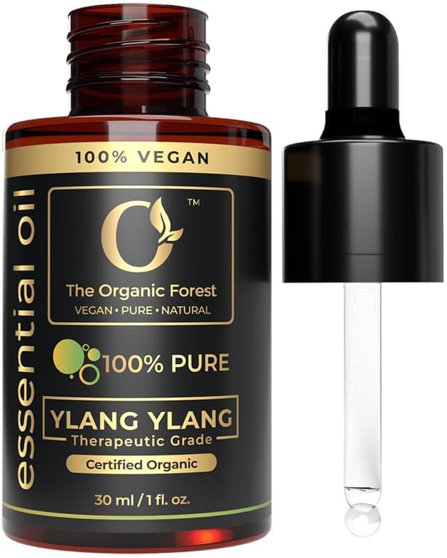 Ylang-Ylang Essential Oil – 100% Pure & Organic, Therapeutic Grade for Skin & Aromatherapy – Fragrance Oil for Stress Relief, Massage, and Relaxation – Ylang Ylang Oil for Home Diffuser